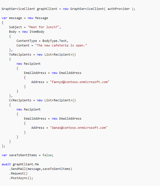Sending an Email using Microsoft Graph API
